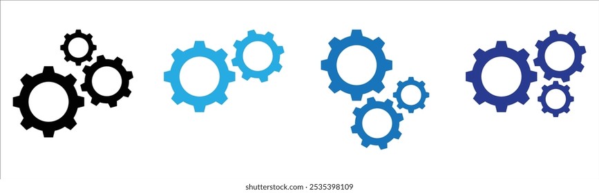 Gear icon.  Settings symbol, cogwheel. Functions symbol. Settings icon vector Illustration