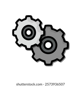 Gear icon Gear Settings symbol, cogwheel. Functions symbol. Settings icon vector Illustration