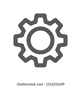 Gear icon, settings symbol, flat vector design.