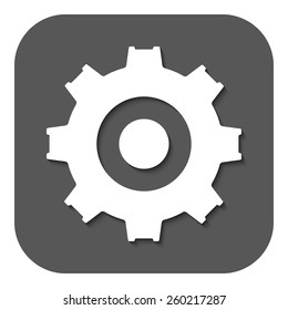 The gear icon. Settings symbol. Flat Vector illustration. Button