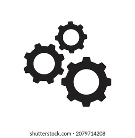 gear icon, Gear Settings symbol isolated white background, cogwheel, Vector Illustration
