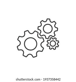 gear icon, Gear Settings thin line symbol, cogwheel, Vector Illustration