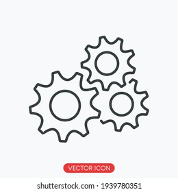 gear icon, Gear Settings thin line symbol, cogwheel, Vector Illustration