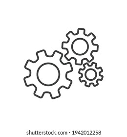 gear icon, Gear Settings thin line symbol, cogwheel, Vector Illustration