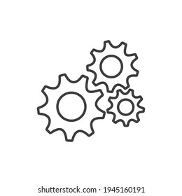 gear icon, Gear Settings thin line symbol, cogwheel, Vector Illustration