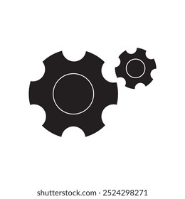 Zahnradsymbol, Zahnradeinstellungen, Dünnstrichsymbol, Vektorgrafik.