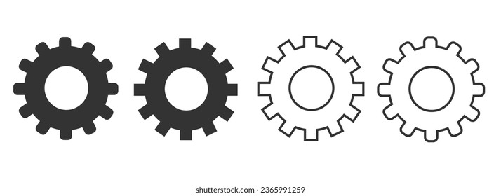 Zahnradsymbol. Einstellungen, Vektorgrafik.