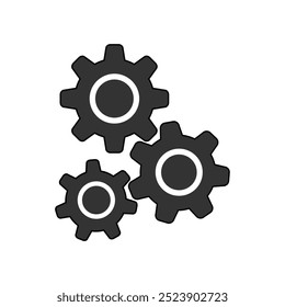 Icono de engranaje o Vector de icono de Configuraciones sobre fondo blanco. 