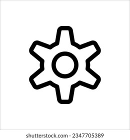 Icono de engranaje. Icono de configuración para diseño web, aplicación e interfaz de usuario. Aislado sobre fondo blanco