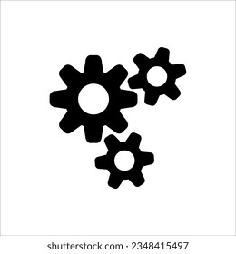Icono de engranaje. Icono de configuración para diseño web, aplicación e interfaz de usuario. Aislado sobre fondo blanco