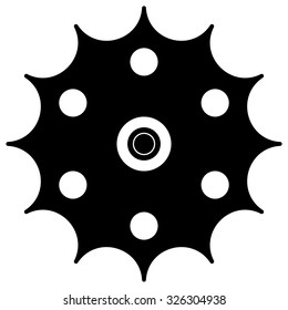 Gear icon with shadow