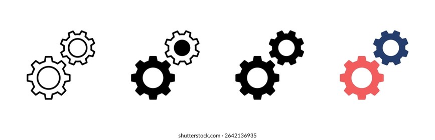 Gear icon sheet multiple style collection