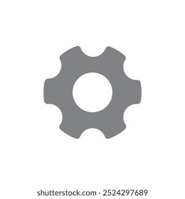 Ícone de engrenagem, sinal de engrenagem simples, logotipo de engrenagem, ilustração vetorial.