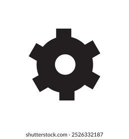 Ícone de engrenagem, sinal de engrenagem simples, logotipo de engrenagem, ilustração vetorial.