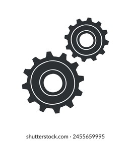 Gear Icon Silhouette Illustration. Technology Vector Graphic Pictogram Symbol Clip Art. Doodle Sketch Black Sign.