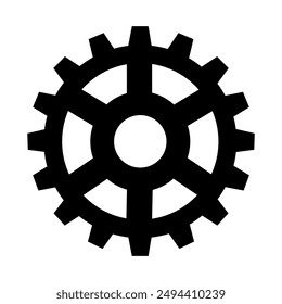 Gear icon silhouette. Vector image