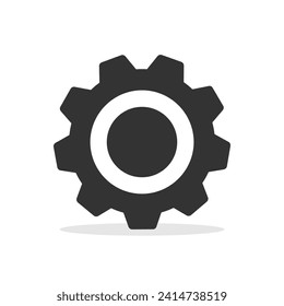 Icono de engranaje silueta simple estilo plano ilustración vectorial sobre fondo blanco.