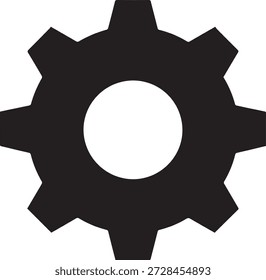 Gear Icon in Simple Style on White Background for UI