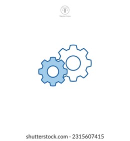 Icono de engranaje. Ilustración vectorial mecánica y elegante de un engranaje que simboliza los ajustes, la personalización y el control del sistema.
