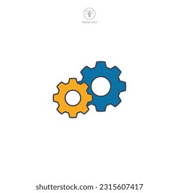 Icono de engranaje. Ilustración vectorial mecánica y elegante de un engranaje que simboliza los ajustes, la personalización y el control del sistema.