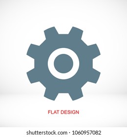 gear icon, stock vector illustration flat design style