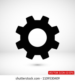 gear icon, stock vector illustration flat design style