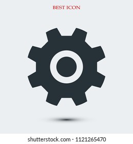 gear icon, stock vector illustration flat design style