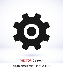 gear icon, stock vector illustration flat design style