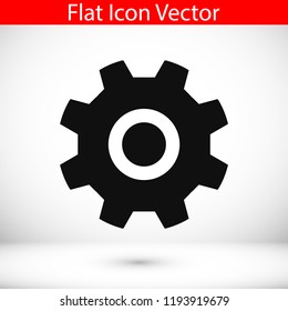 gear icon, stock vector illustration flat design style