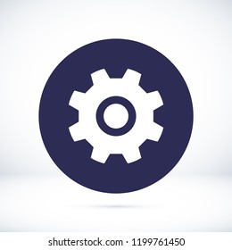 gear icon, stock vector illustration flat design style