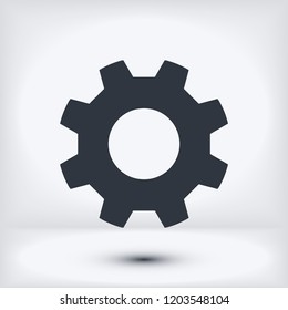 gear icon, stock vector illustration flat design style