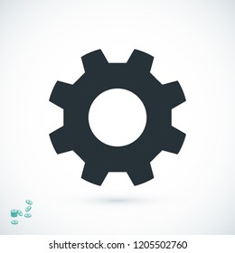 gear icon, stock vector illustration flat design style