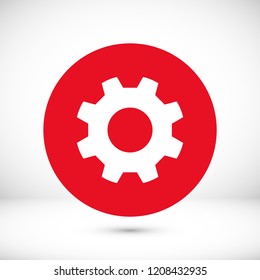 gear icon, stock vector illustration flat design style
