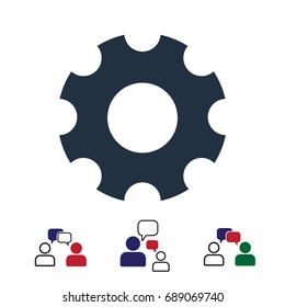 gear icon, stock vector illustration flat design style