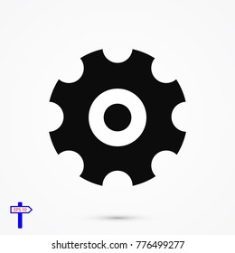 gear icon, stock vector illustration flat design style
