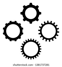 Gear icon symbol set. Vector illustration style is flat iconic symbols, isolated on a white background. Gear pictograms.
