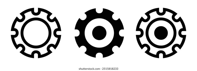 Icono de engranaje. símbolo de configuración o configuración con el icono de estilo de línea plana de moda para Web, logotipo, App, diseño de interfaz de usuario. aislado en fondo blanco. Ilustración vectorial. diseño eps 10