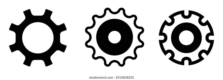 Icono de engranaje. símbolo de configuración o configuración con el icono de estilo de línea plana de moda para Web, logotipo, App, diseño de interfaz de usuario. aislado en fondo blanco. Ilustración vectorial. diseño eps 10