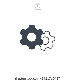 Icono del engranaje Icono ilustración vectorial aislada en fondo blanco