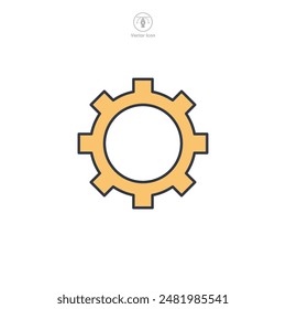 Gear Icon Symbol Vektorillustration auf weißem Hintergrund