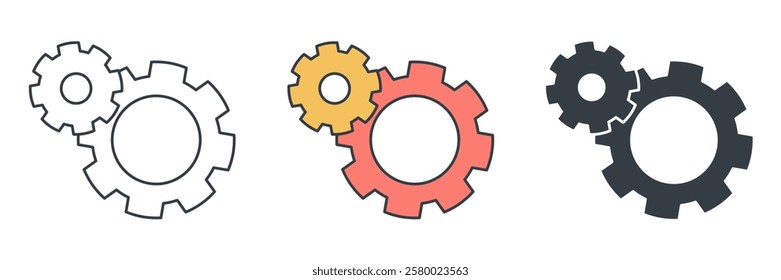 Gear icon symbol vector illustration isolated on white background