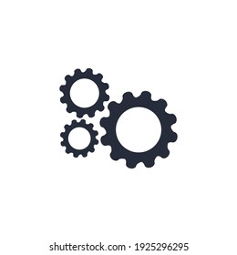 Gear icon. Gear symbol vector sign isolated on white background. stock illustration .