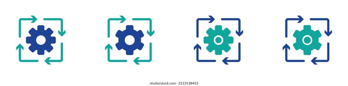 gear icon. technology icon. workflow icon . stock vector.	