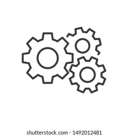 Cor do modelo de ícone de engrenagem editável. Sinal de vetor de símbolo de engrenagem isolado no fundo branco.
