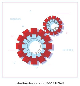 Gear icon template color editable. Gear symbol vector sign isolated on white background.