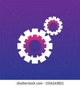 Gear icon template color editable. Gear symbol vector sign isolated on white background.