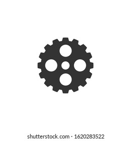 Gear icon template color editable. Gear symbol vector sign isolated on white background.