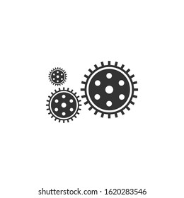 Gear icon template color editable. Gear symbol vector sign isolated on white background.