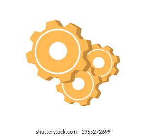 Color editable de la plantilla de icono de engranaje. Signo vectorial del símbolo del engranaje aislado en el fondo blanco.