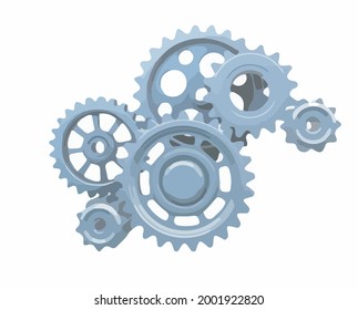  Gear icon template color editable. Gear symbol vector sign isolated on white background.
